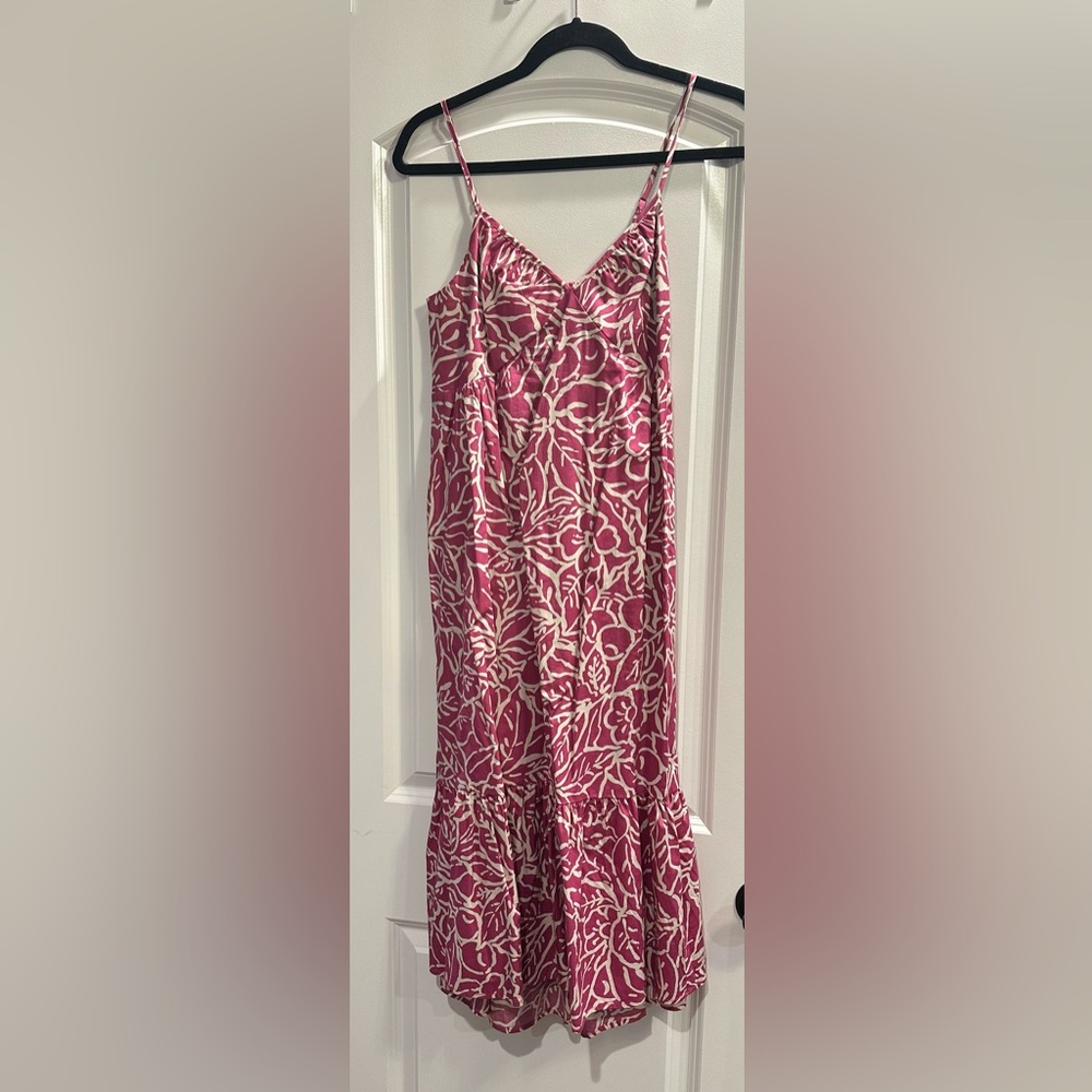 GAP Pink and Cream Smocked Top